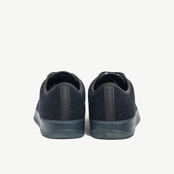Lanvin Navy Felted Wool Low-Top Sneakers - Picture 3 of 10